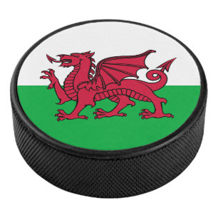 Rode Draak Keltische Vlag van Wales & Welsh Hockey Puck