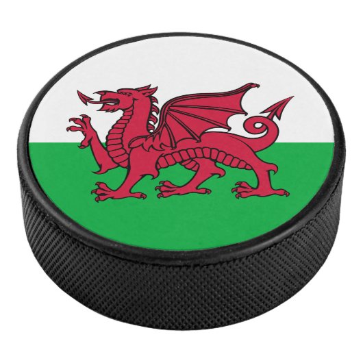 Rode Draak Keltische Vlag van Wales & Welsh Hockey Puck (3/4)