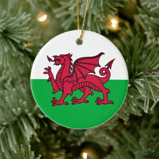 Rode Draak Keltische Vlag van Wales & Welsh Keramisch Ornament (Boom)