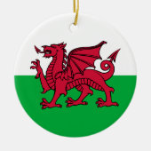 Rode Draak Keltische Vlag van Wales & Welsh Keramisch Ornament (Voorkant)