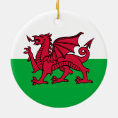 Rode Draak Keltische Vlag van Wales & Welsh Keramisch Ornament (Achterkant)