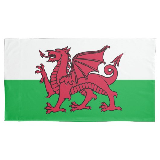 Rode Draak Keltische Vlag van Wales & Welsh Kussensloop (Voorkant-Links)