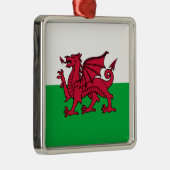 Rode Draak Keltische Vlag van Wales & Welsh Metalen Ornament (Rechts)