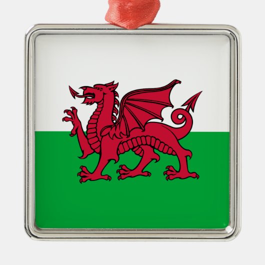 Rode Draak Keltische Vlag van Wales & Welsh Metalen Ornament (Voorkant)