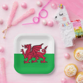 Rode Draak Keltische Vlag van Wales & Welsh Papieren Bordje (Feest)