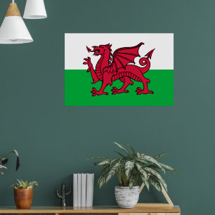 Rode Draak Keltische Vlag van Wales & Welsh Poster