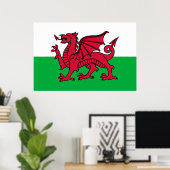 Rode Draak Keltische Vlag van Wales & Welsh Poster (Thuiskantoor)