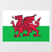 Rode Draak Keltische Vlag van Wales & Welsh Raamsticker (Vel)
