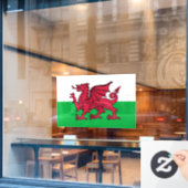 Rode Draak Keltische Vlag van Wales & Welsh Raamsticker (Cafe Raam)