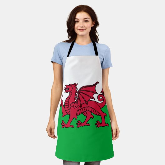 Rode Draak Keltische Vlag van Wales & Welsh Schort (Gedragen)