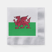Rode Draak Keltische Vlag van Wales & Welsh Servet (Voorkant)