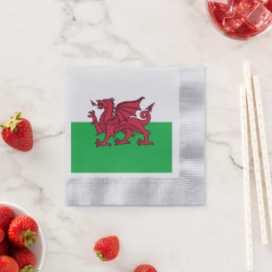 Rode Draak Keltische Vlag van Wales & Welsh Servet