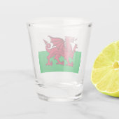Rode Draak Keltische Vlag van Wales & Welsh Shot Glas (Achterkant)