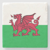 Rode Draak Keltische Vlag van Wales & Welsh Stenen Onderzetter (Voorkant)