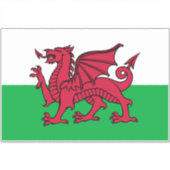 Rode Draak Keltische Vlag van Wales & Welsh Sticker (Voorkant)
