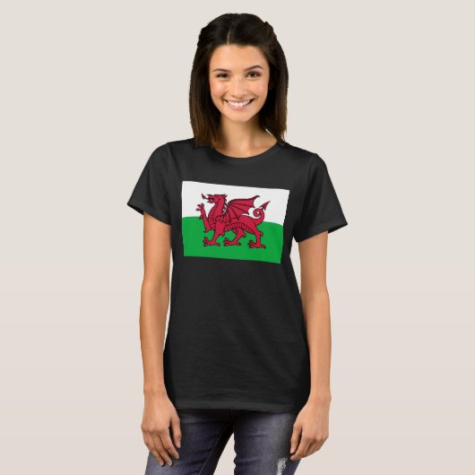 Rode Draak Keltische Vlag van Wales & Welsh T-shirt (Voorkant volledig)
