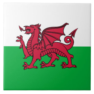 Rode Draak Keltische Vlag van Wales & Welsh Tegeltje