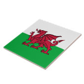 Rode Draak Keltische Vlag van Wales & Welsh Tegeltje (Zijkant)