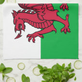 Rode Draak Keltische Vlag van Wales & Welsh Theedoek (Gevouwen)