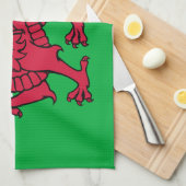 Rode Draak Keltische Vlag van Wales & Welsh Theedoek (Quarter Fold)