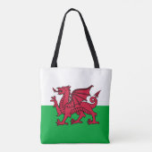 Rode Draak Keltische Vlag van Wales & Welsh Tote Bag (Achterkant)