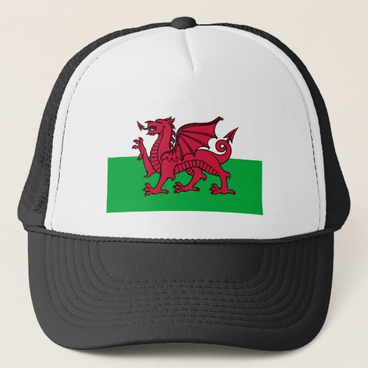 Rode Draak Keltische Vlag van Wales & Welsh Trucker Pet (Voorkant)