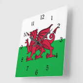Rode Draak Keltische Vlag van Wales & Welsh Vierkante Klok (Hoek)