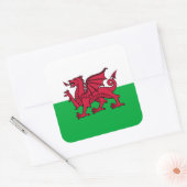 Rode Draak Keltische Vlag van Wales & Welsh Vierkante Sticker (Envelop)