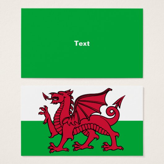 Rode Draak Keltische Vlag van Wales & Welsh Visitekaartje (Voorkant /achterkant)