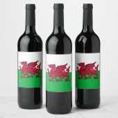 Rode Draak Keltische Vlag van Wales & Welsh Wijn Etiket (Flessen)