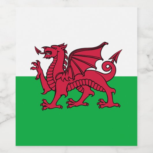 Rode Draak Keltische Vlag van Wales & Welsh Wijn Etiket (Enkel label)