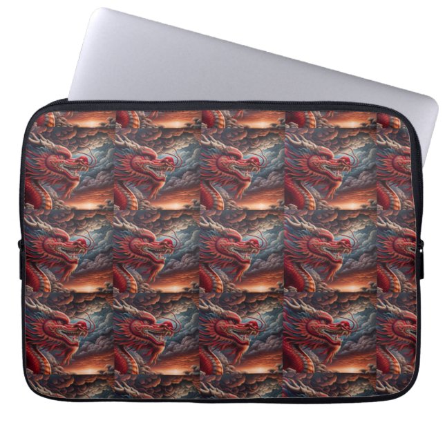 Rode Draak  Laptop Sleeve (Voorkant)