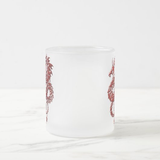 Rode draak met 10 oz bevroren glazen Mok (Center)