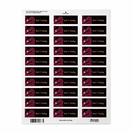 Rode draak met label voor parelboek (Full Sheet)