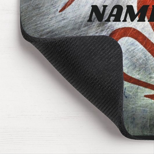 Rode draak met naam muismat (Hoek)