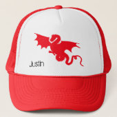 Rode draak naam jongen trucker pet (Voorkant)