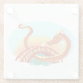 Rode draak ontmoet witte kat glazen onderzetter (Achterkant)