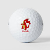 Rode Draak Ontwerp Golfballen (Voorkant)