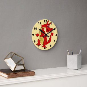Rode Draak Ontwerp Ronde Klok