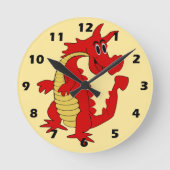 Rode Draak Ontwerp Ronde Klok (Voorkant)