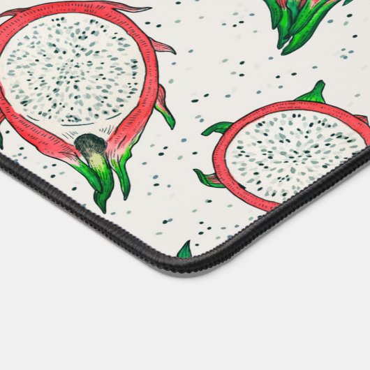 Rode draak op een witte achtergrond bureaumat (Hoek)