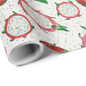 Rode draak op een witte achtergrond cadeaupapier (Rol Hoek)