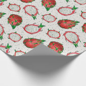 Rode draak op een witte achtergrond cadeaupapier (Hoek)