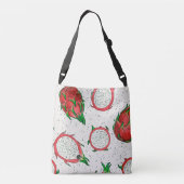 Rode draak op een witte achtergrond crossbody tas (Achterkant)