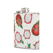 Rode draak op een witte achtergrond heupfles (Links)