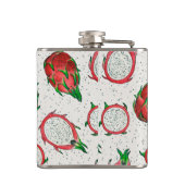 Rode draak op een witte achtergrond heupfles (Achterkant)