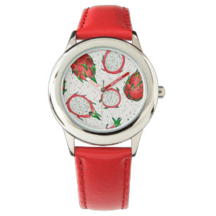 Rode draak op een witte achtergrond horloge