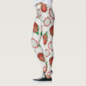 Rode draak op een witte achtergrond leggings (Links)