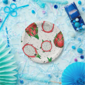 Rode draak op een witte achtergrond papieren bordje (Feest)