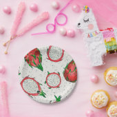 Rode draak op een witte achtergrond papieren bordje (Feest)